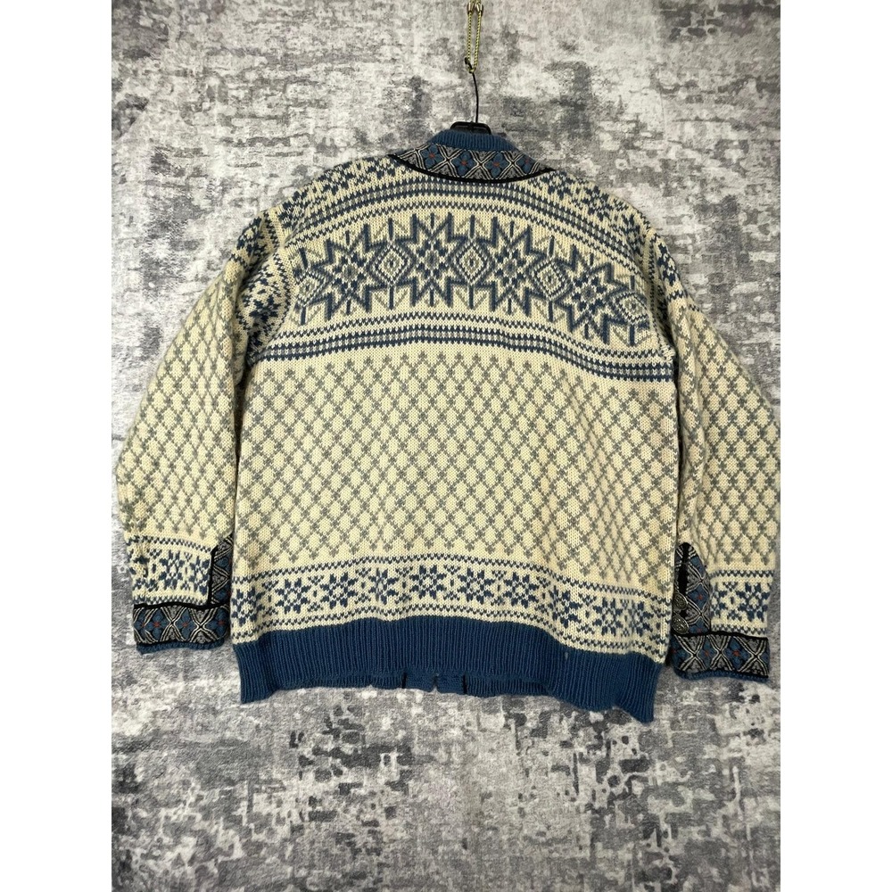 Vtg Dale of Norway Women XL Cardigan 90 Nordic Fair Isle Ornate Wool Grandmacore